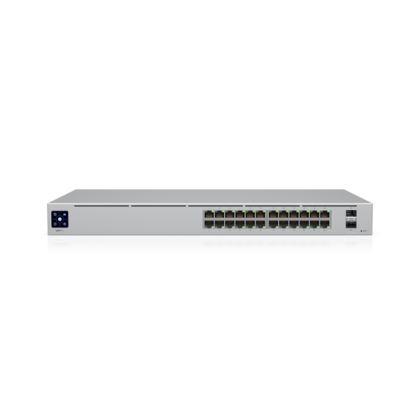 USW-PRO-24 | Ubiquiti Unifi 24 port Pro Layer 3 switch with (24) GbE RJ45 ports and (2) 10G SFP+ ports.